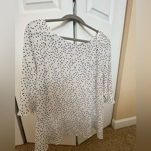 Banana Republic Black and White Polka Dot 3/4 sleeve blouse, Size XL